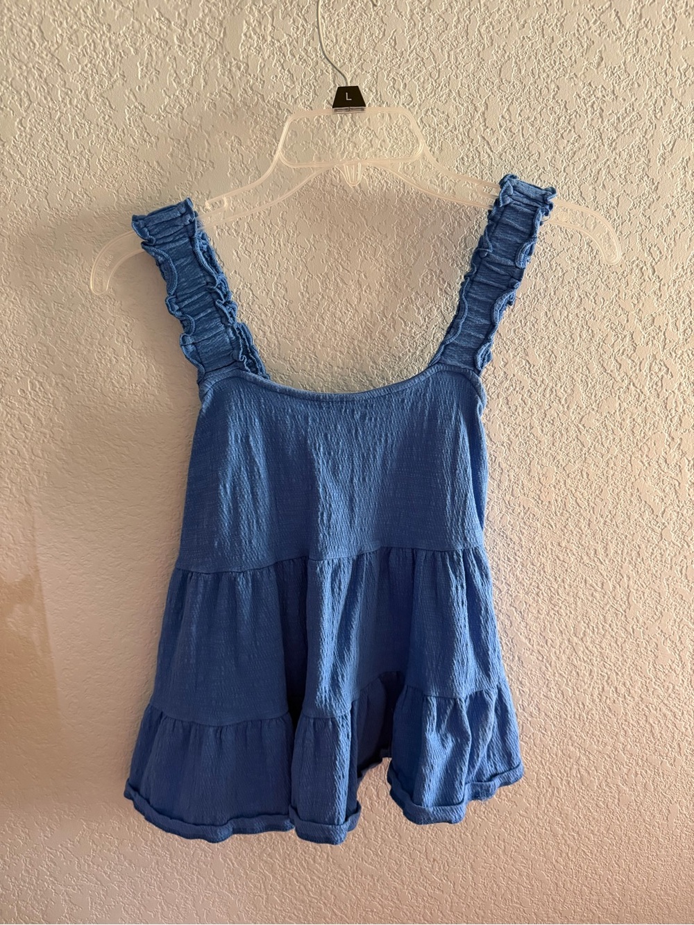 Altar'd State Cornflower Blue Ruffle-Strap Tiered Girls One-Piece